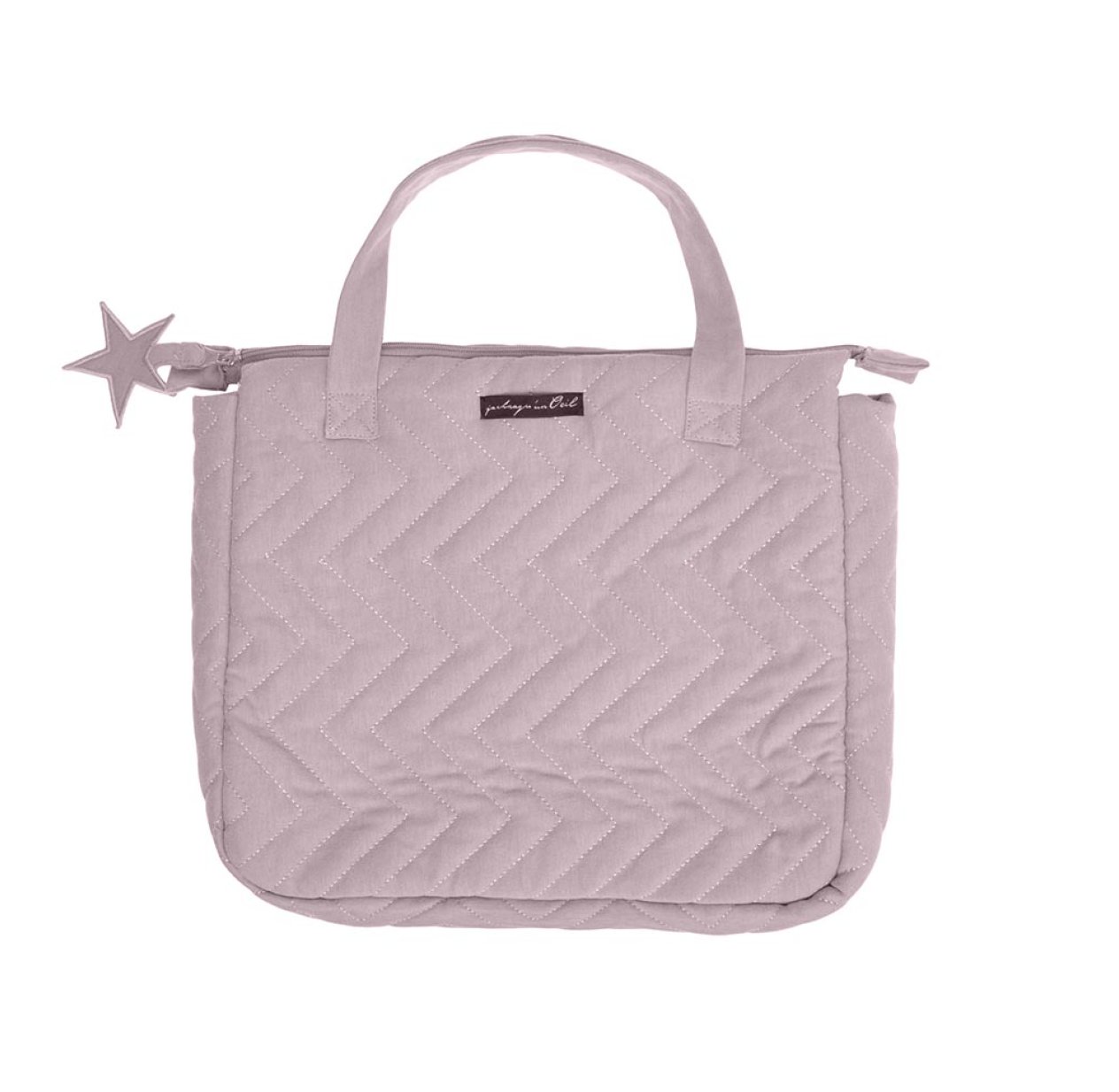 Trousse zippée Zig Zag - Rose poudré