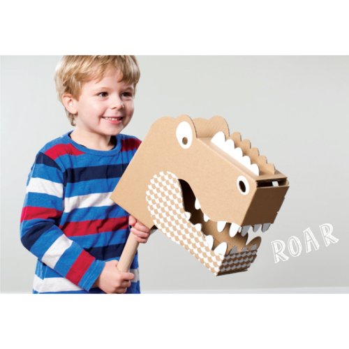 Tête de dinosaure en carton