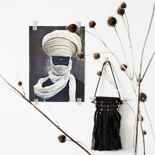 Décoration murale en macramé - Noir