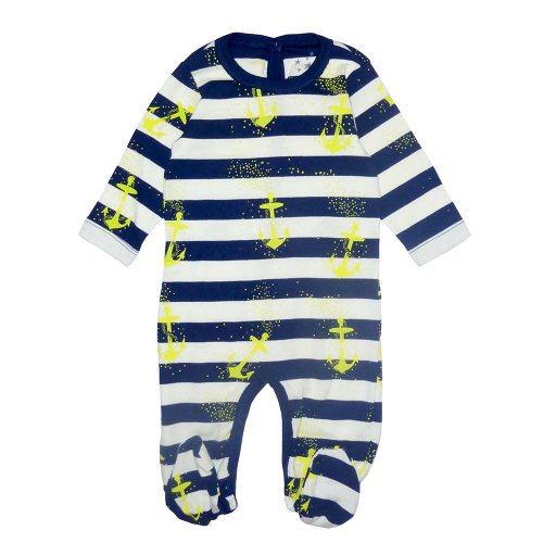 Pyjama bébé marinière - Blanc