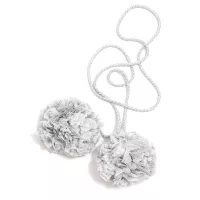 Pompons voile de coton M - Gris/Argent