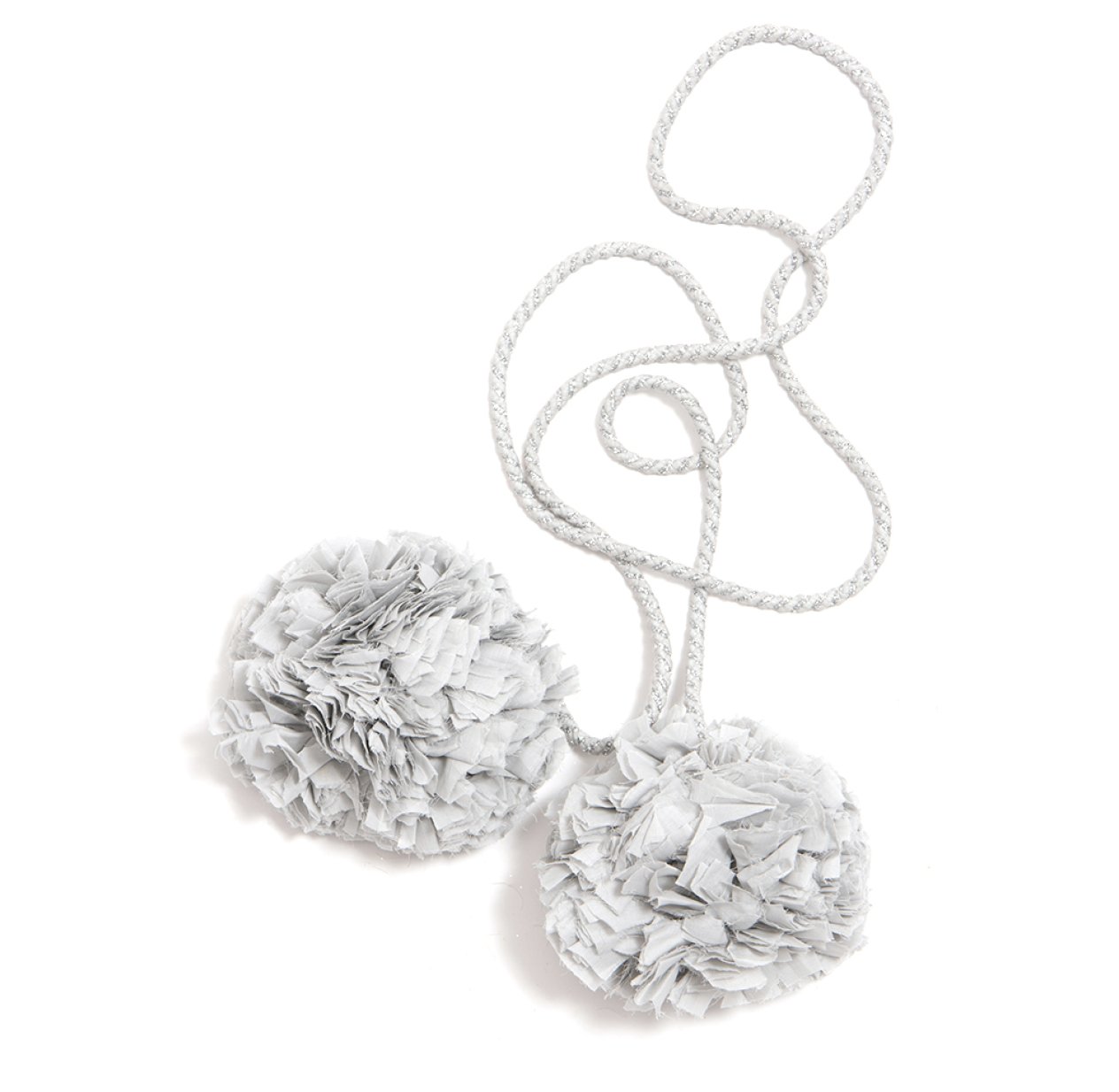Pompons voile de coton M - Gris/Argent