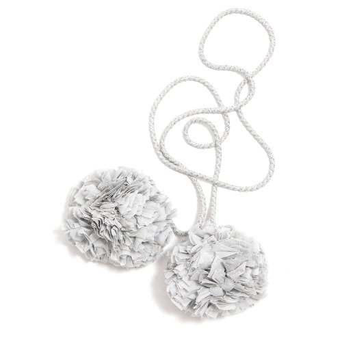 Pompons voile de coton M - Gris/Argent