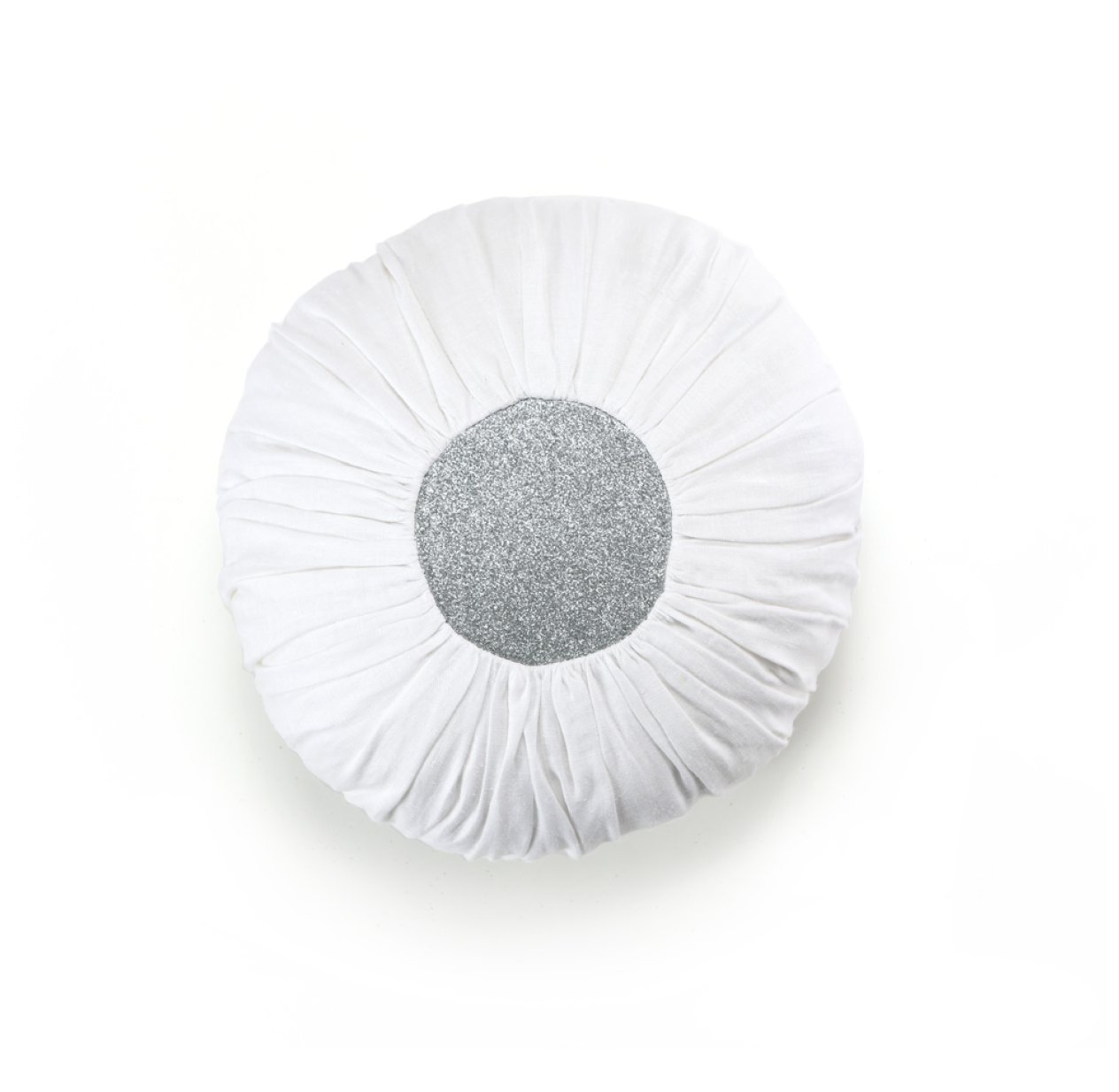 Coussin Boule M - Blanc/Argent