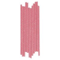 25 pailles Chevrons - Rouge