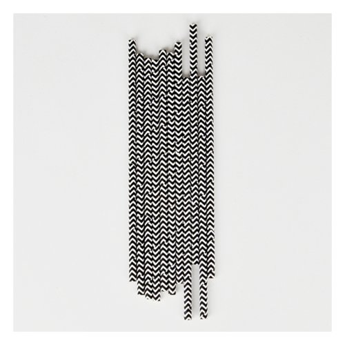 25 pailles Chevrons - Noir