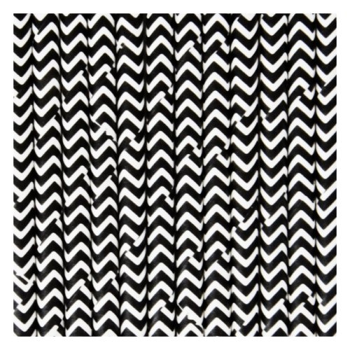 25 pailles Chevrons - Noir