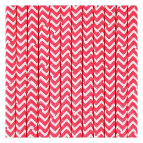 25 pailles Chevrons - Rouge