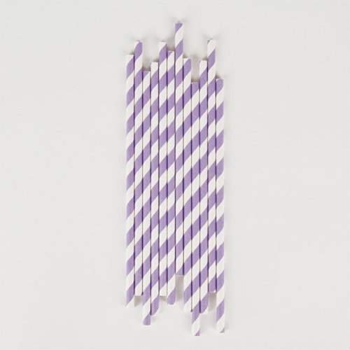 25 pailles rayées - Parme