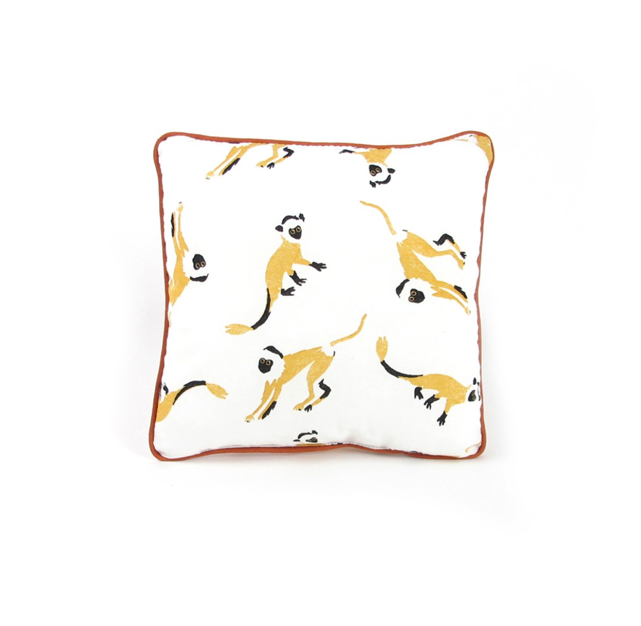 Coussin singes 20 x 20 cm - Jaune