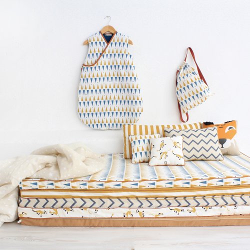 Coussin singes 20 x 20 cm - Jaune