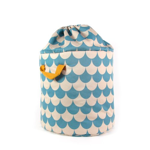 Panier de rangement Baobab L Ecailles - Bleu