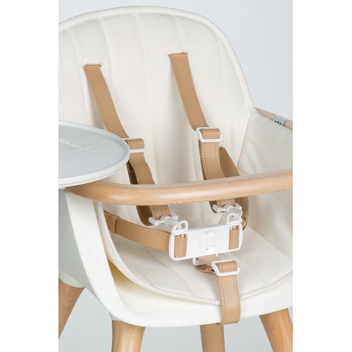 Chaise haute OVO Luxe avec harnais - Blanc
