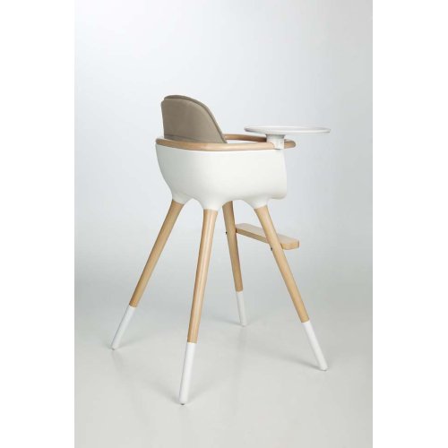 Chaise haute OVO Plus avec harnais - Blanc