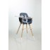 Chaise haute OVO Plus avec harnais - Bleu Cobalt