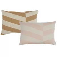 Coussin Zuni - Rose poudré/Camel