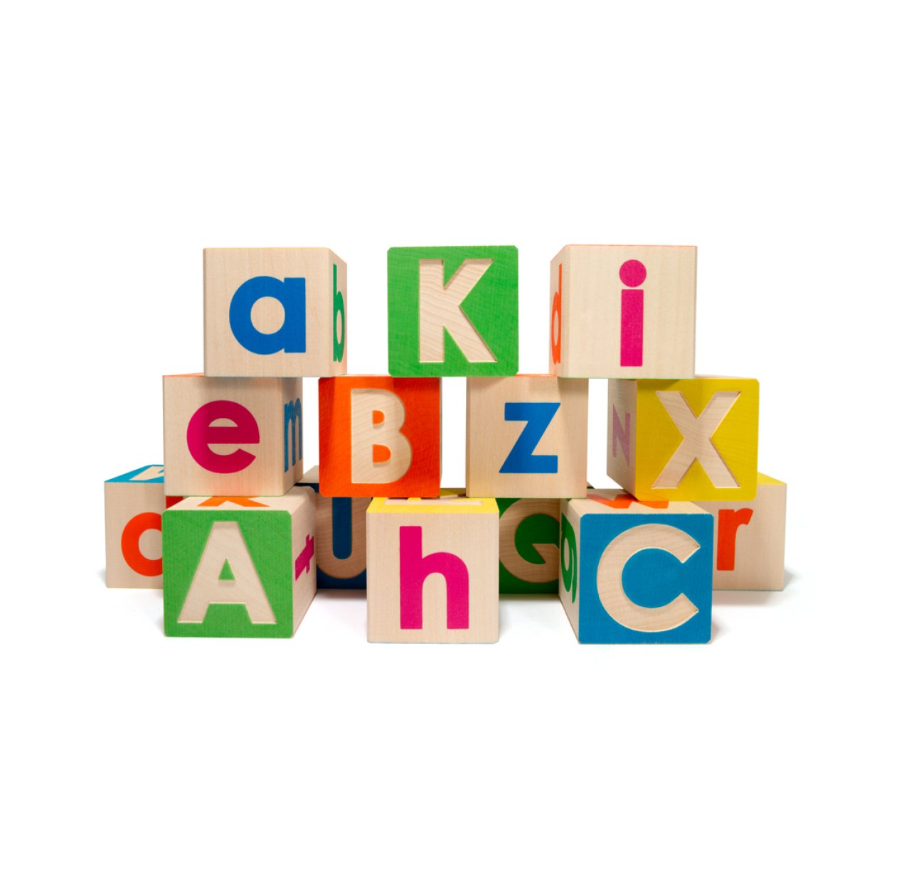 14 cubes lettres minuscules et majuscules