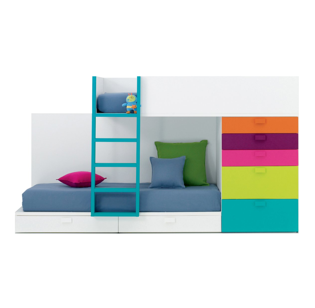 Lit superposé 7 tiroirs