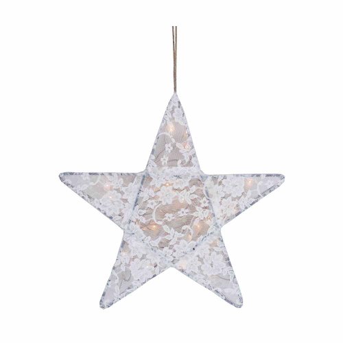 Lanterne étoile dentelle - Blanc