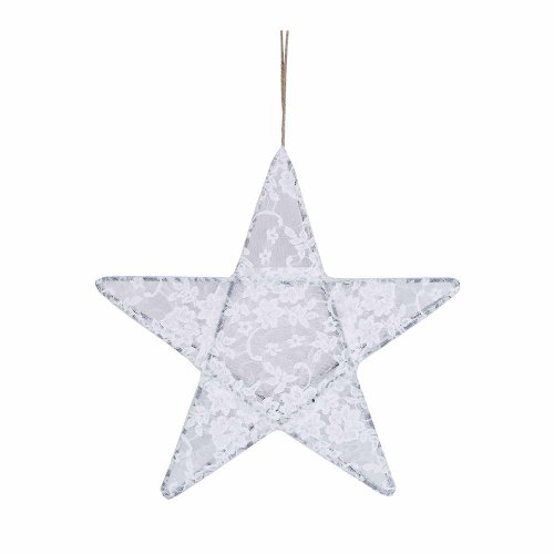 Lanterne étoile dentelle - Blanc