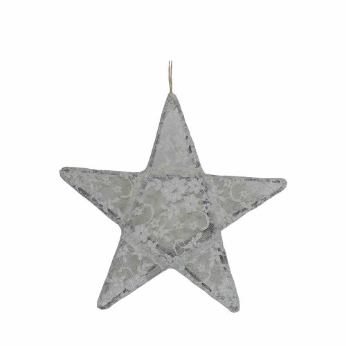 Lanterne étoile dentelle - Argent