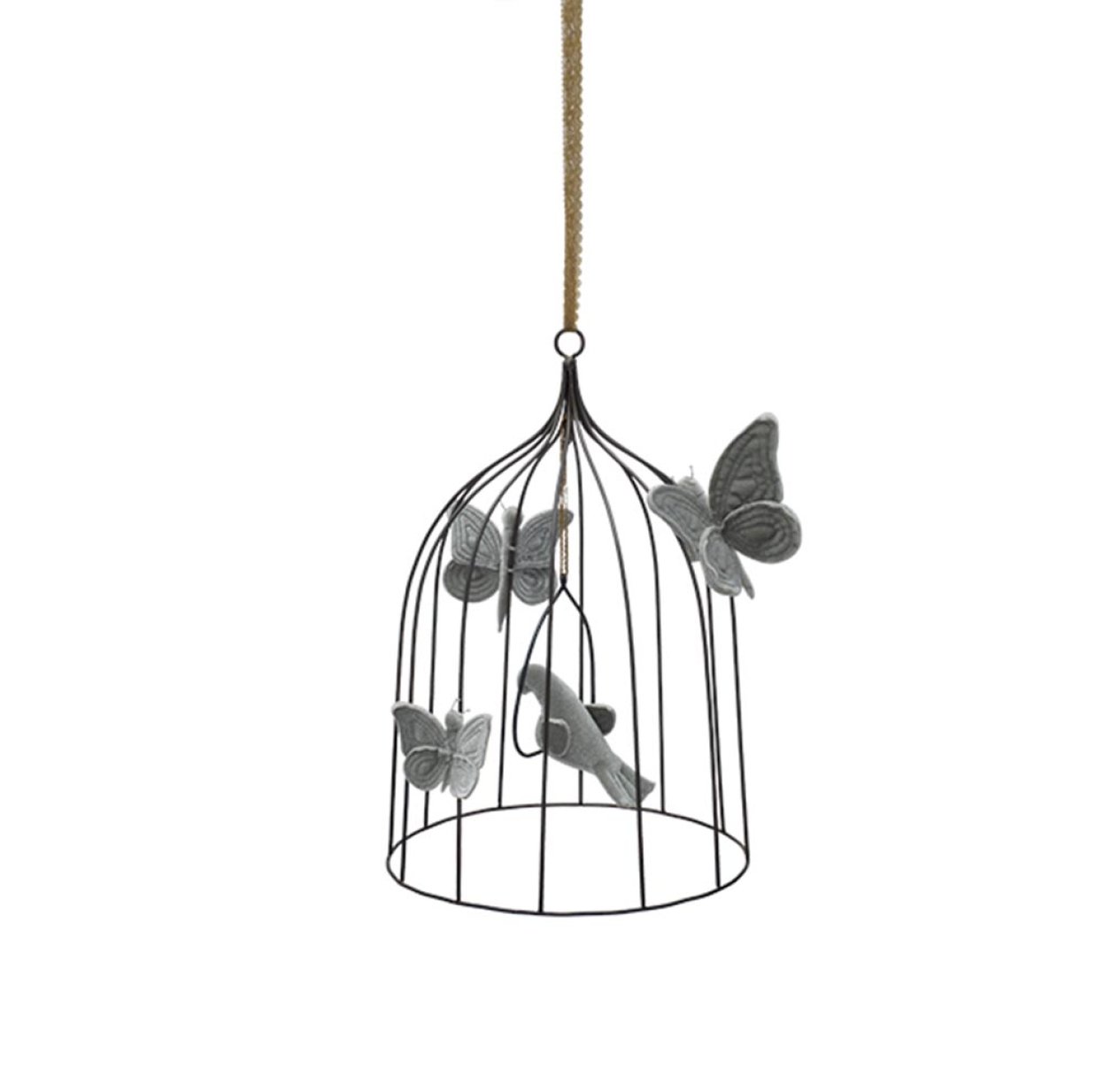 Cage à oiseaux décorative M - Argent