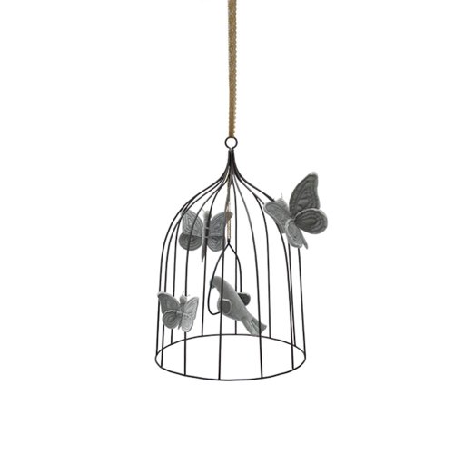 Cage à oiseaux décorative M - Argent