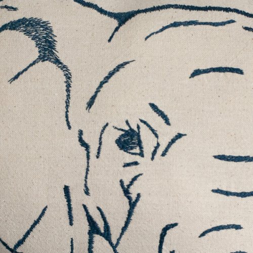Coussin brodé Elephant
