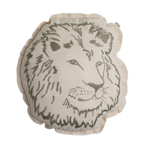 Coussin brodé Lion