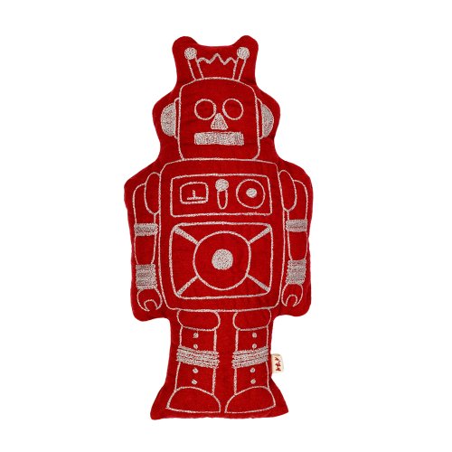 Coussin robot Minc - Rouge ruby