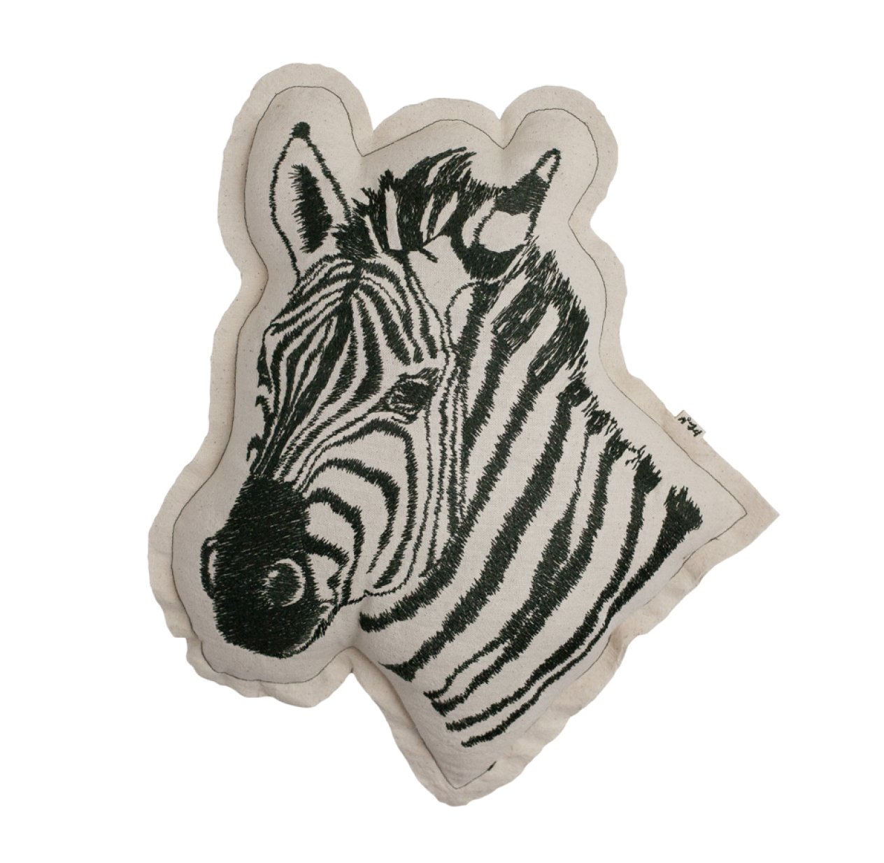 Coussin brodé Zebre