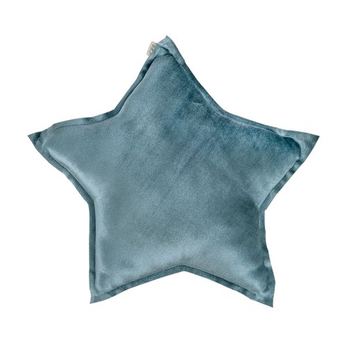 Coussin velours Etoile - Bleu gris