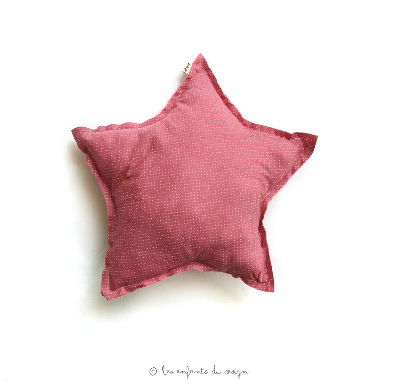 Mini coussin Etoile Petits Pois - Rose