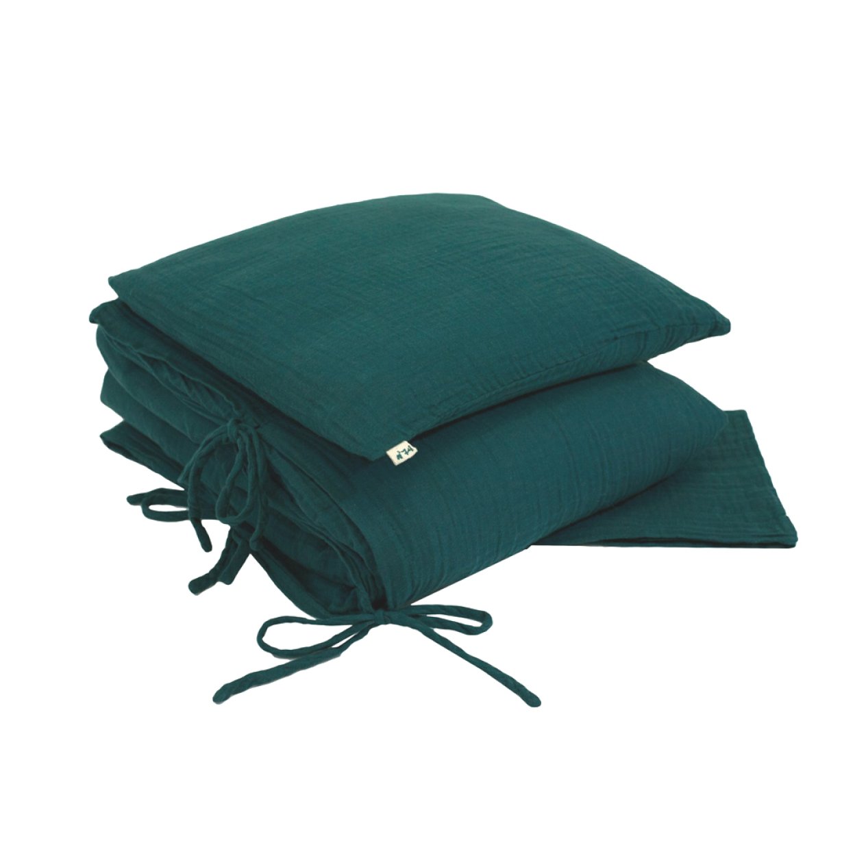 Parure de lit gaze de coton - Bleu canard