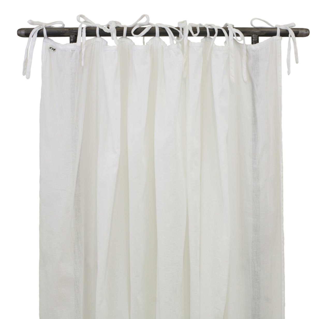 Rideau fin froncé - Blanc