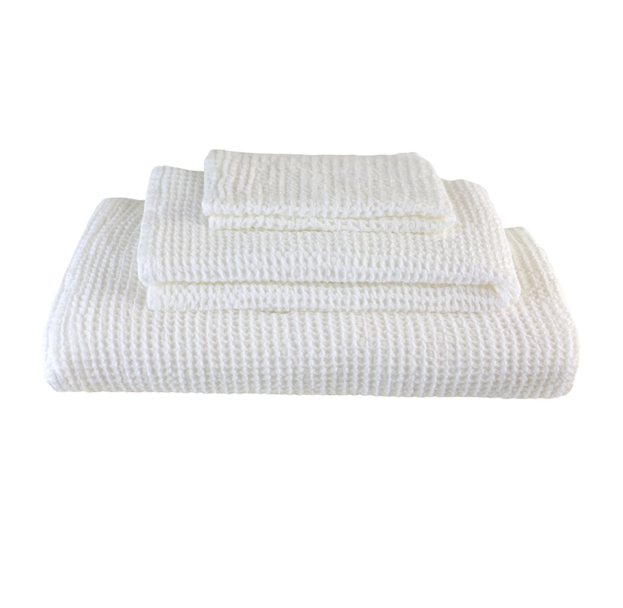 Set de 3 serviettes nid d'abeille - Blanc