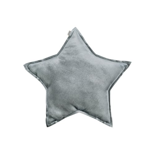 Petit coussin velours Etoile - Gris