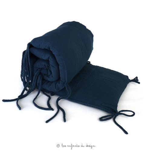 Tour de lit en gaze de coton - Marine
