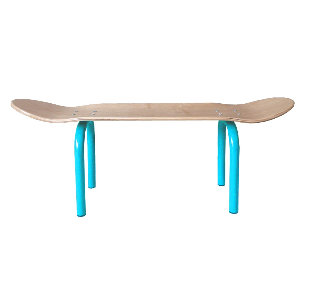 Banc Skate Naturel - Pieds Turquoise