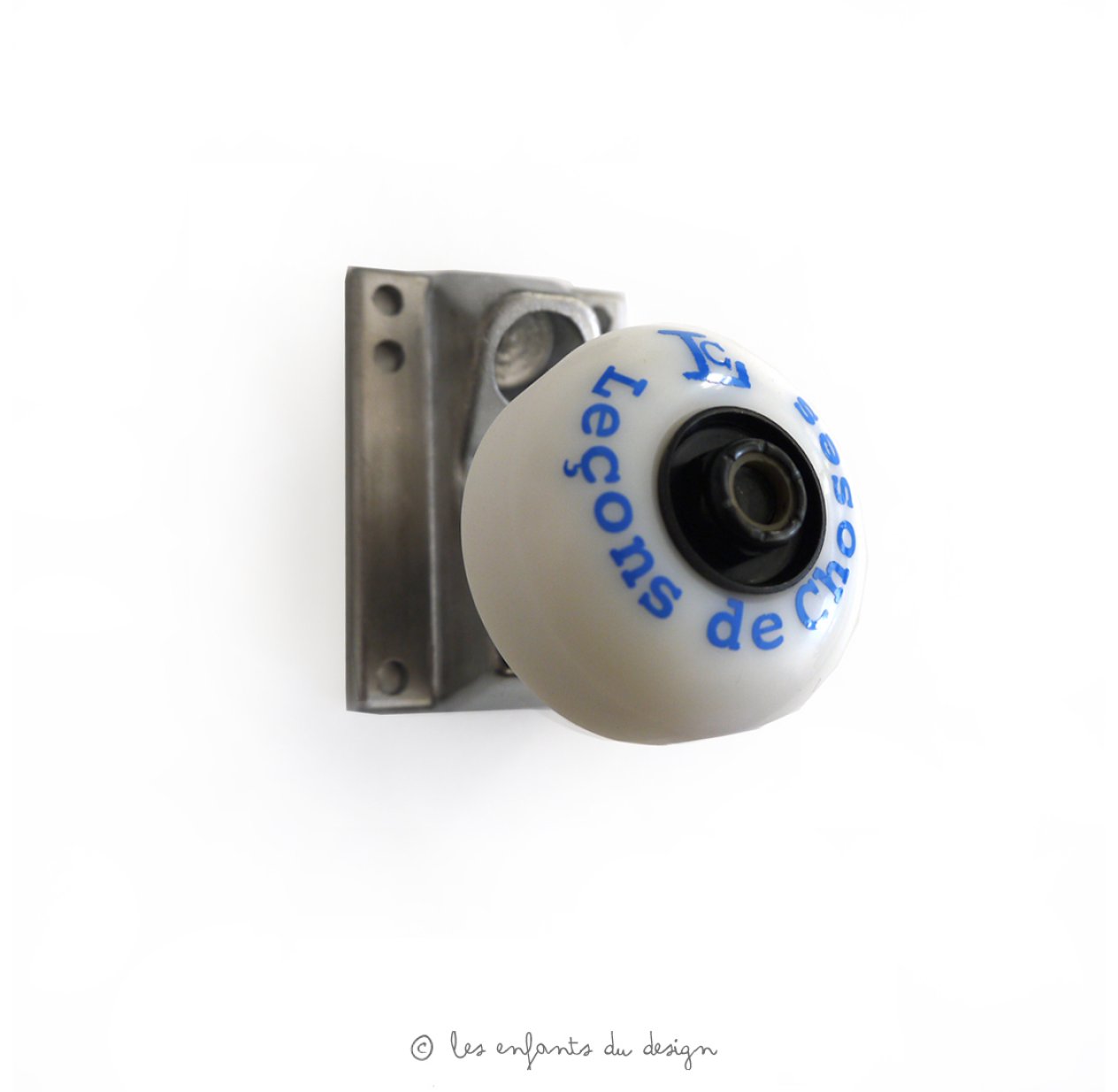 Patère roue de skate - Bleu