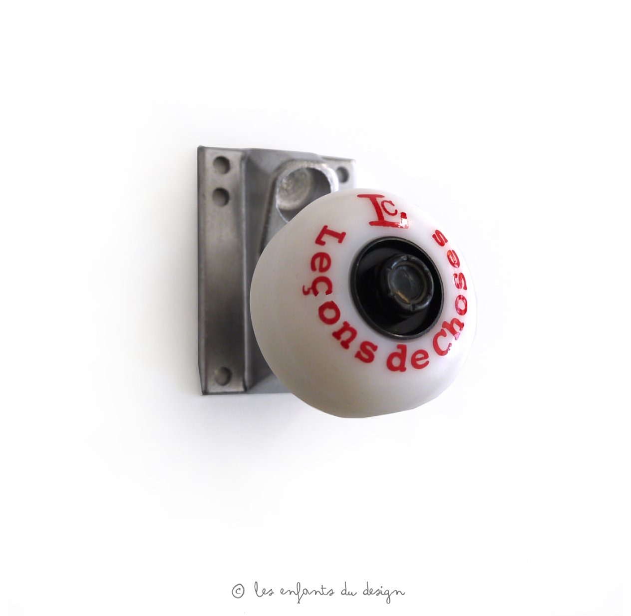 Patère roue de skate - Rouge