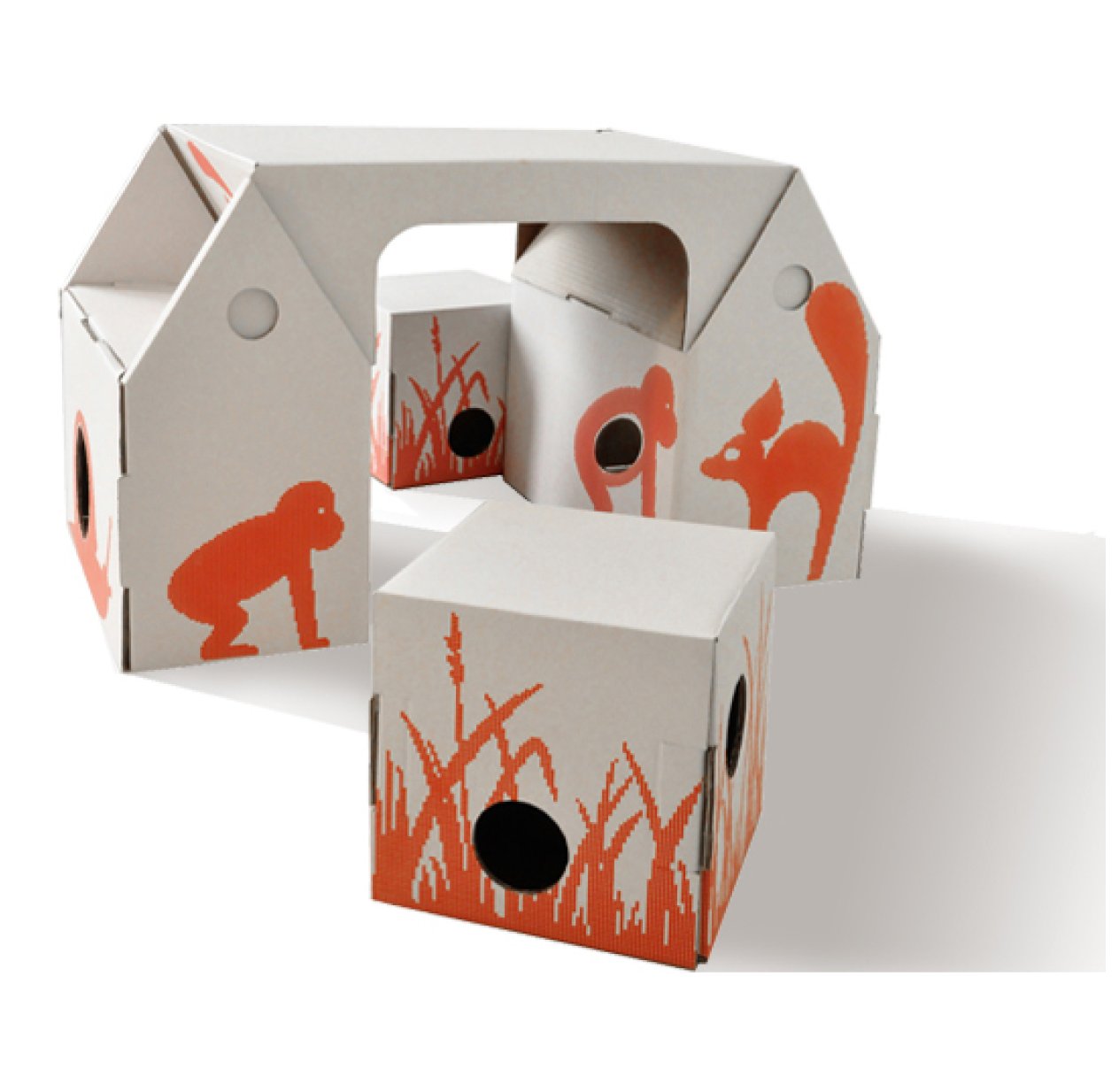Bureau enfant et tabourets en carton recyclé Bo Buro