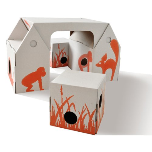 Bureau enfant et tabourets en carton recyclé Bo Buro