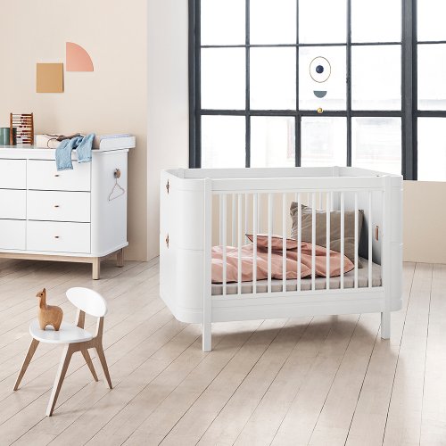 Lit bébé évolutif 5 en 1 Mini+ Wood - Blanc