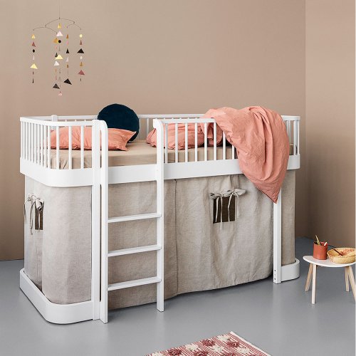 Lit mezzanine mi-haut Wood Original - Blanc