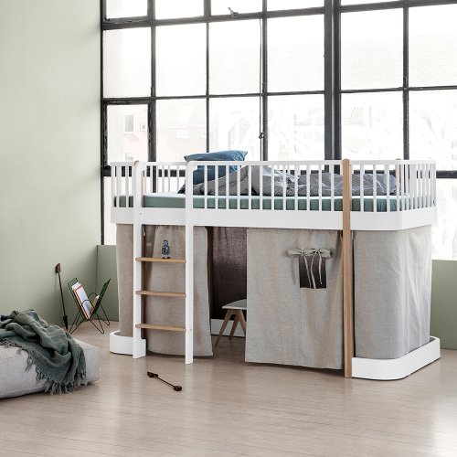 Rideau pour lit mezzanine mi-haut Wood - Naturel