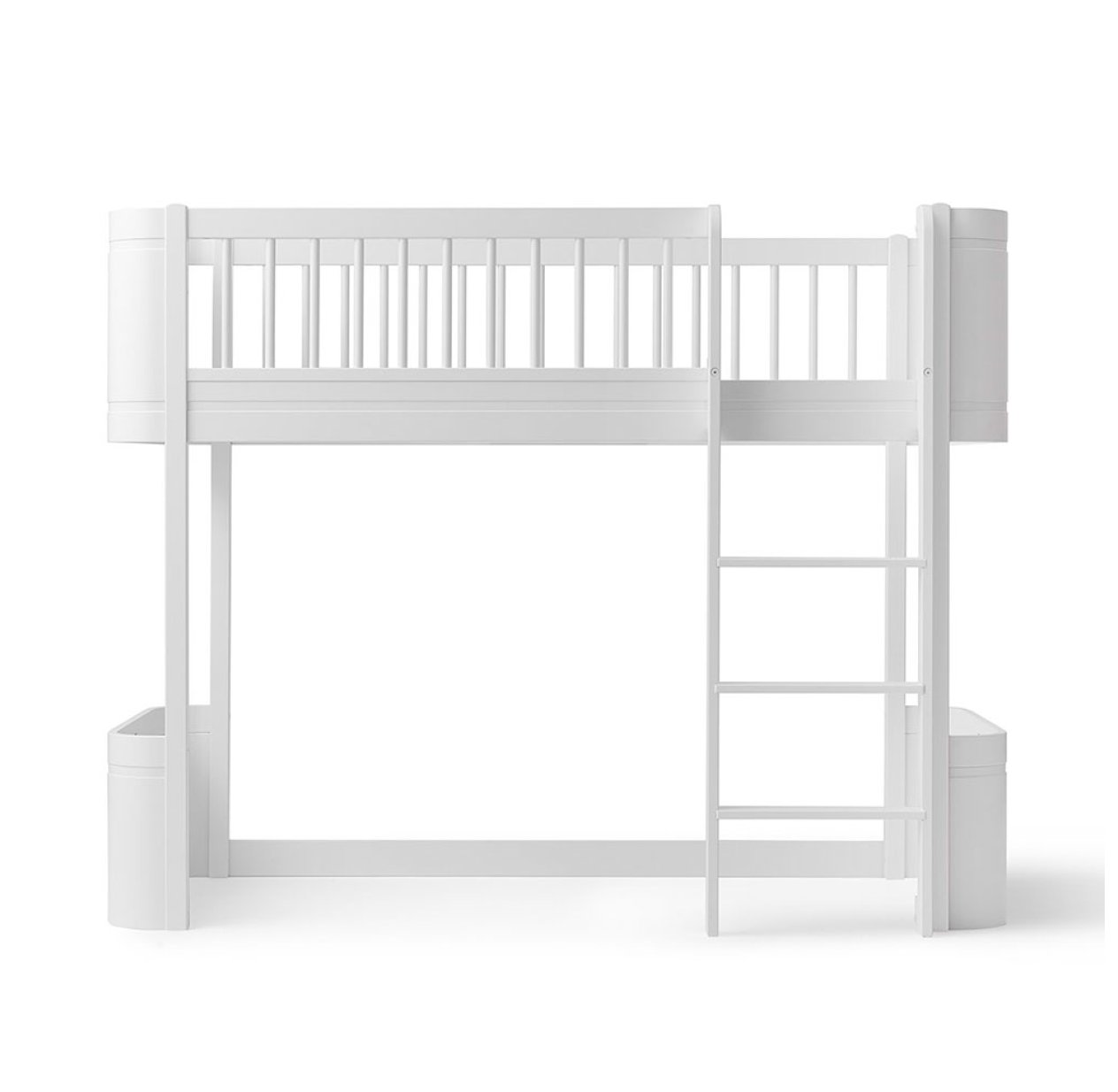 Lit junior mezzanine mi-haut Mini+ Wood - Blanc