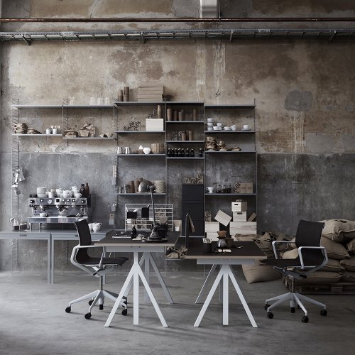 Portant mural au sol 85 x 30 cm - Gris