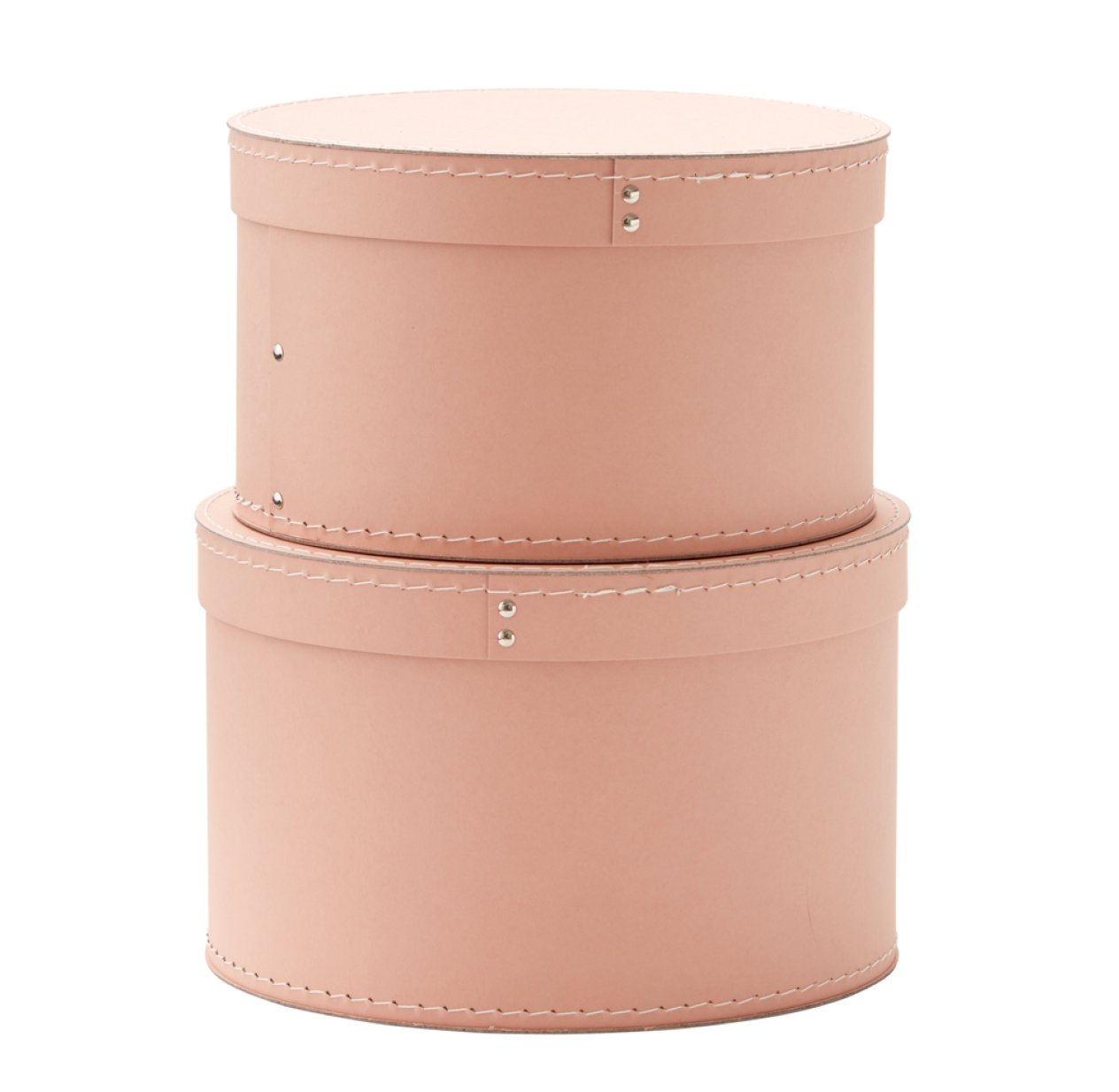 2 boîtes de rangement rondes - Rose clair
