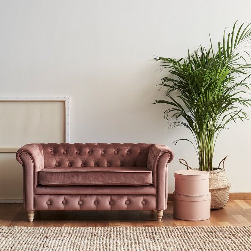 2 boîtes de rangement rondes - Rose clair